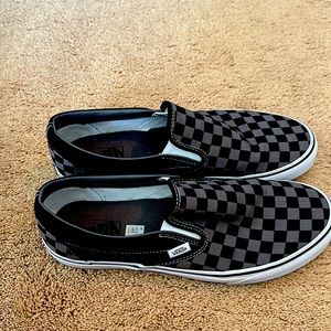 Black and Gray slide on Vans. Barely worn. No box